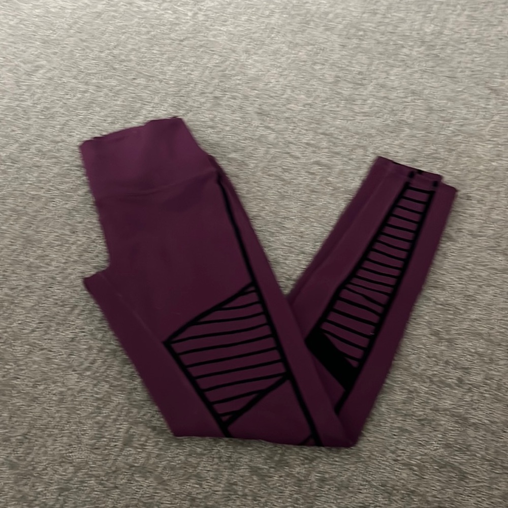 Burgundy Alo Moto Leggings